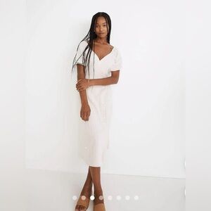 Madewell cream wrap midi dress